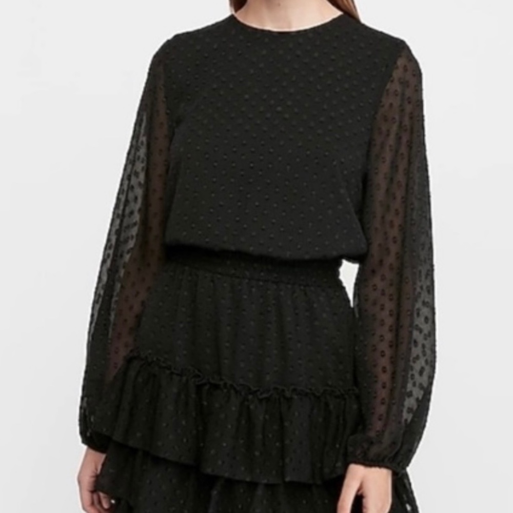 Express festive long sleeve dress